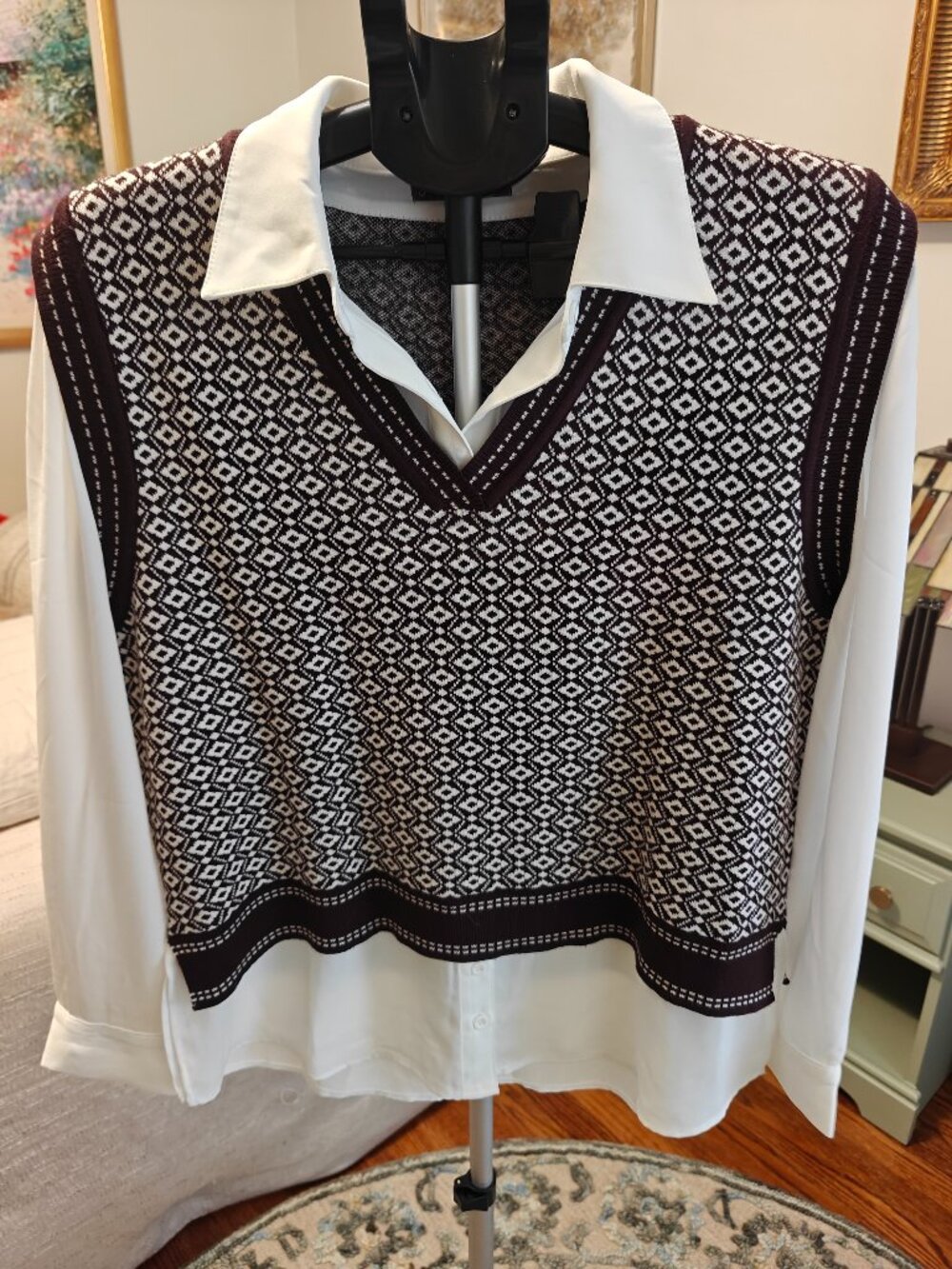 Adrianna Papell Top with Faux Undershirt